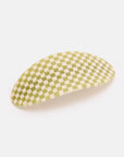 Barrette Ovale Damiers Olive Chunks