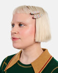 Ensemble de 2 Barrettes Allie Rayures Vanilles Chunks