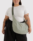 Sac Croissant Large Baggu Sage Stripe