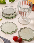 Rosha L. Daisy Clear Coasters (Set of 4)