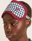 Damson Madder Gingham Blue Sleep Mask