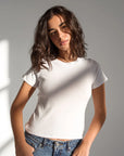Dailystory White Zoé Rib Top