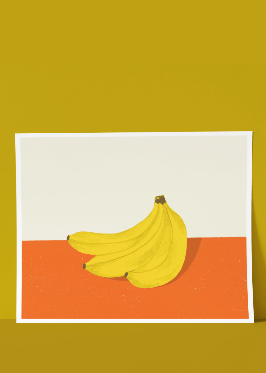 Affiche Bananes 8x10 Anne - Julie Dudemaine - Ex - voto