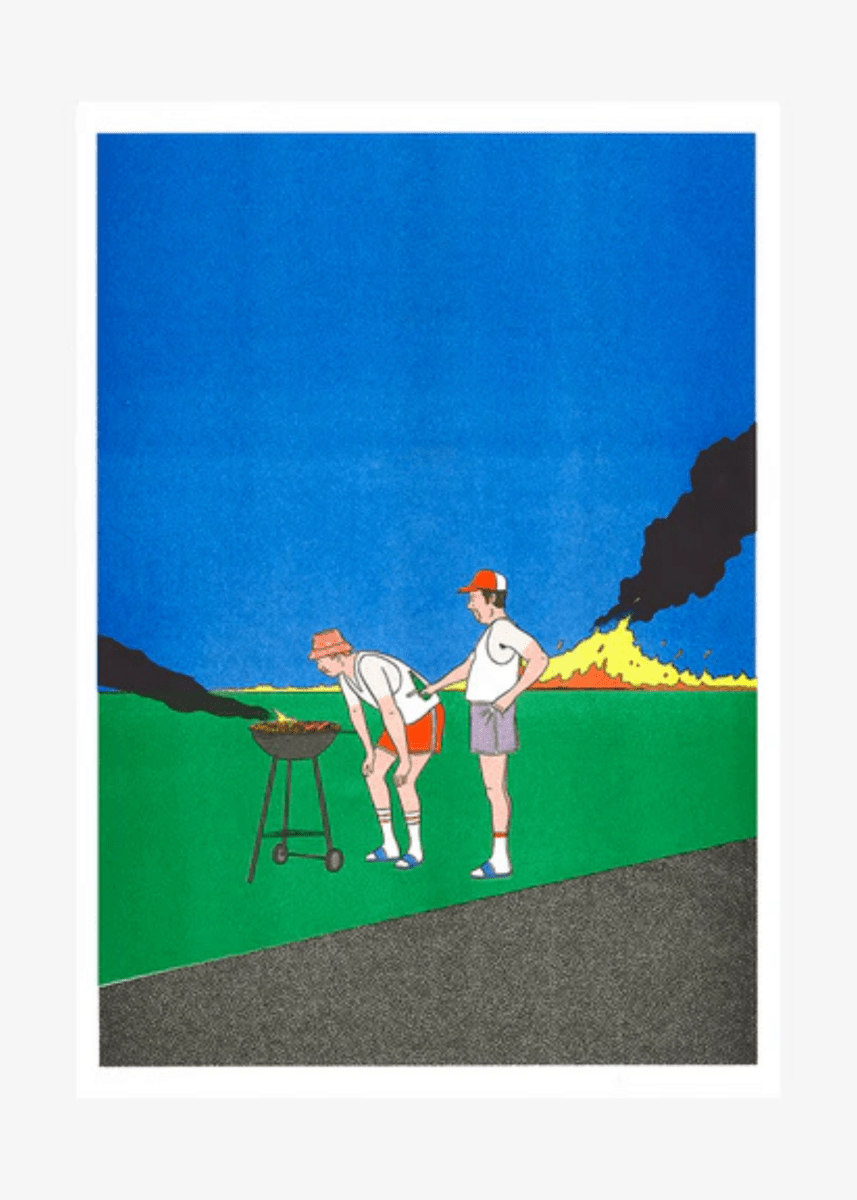 Affiche Barbeuc 12 x 17po S. Bailly Kiblind Atelier - Ex - voto