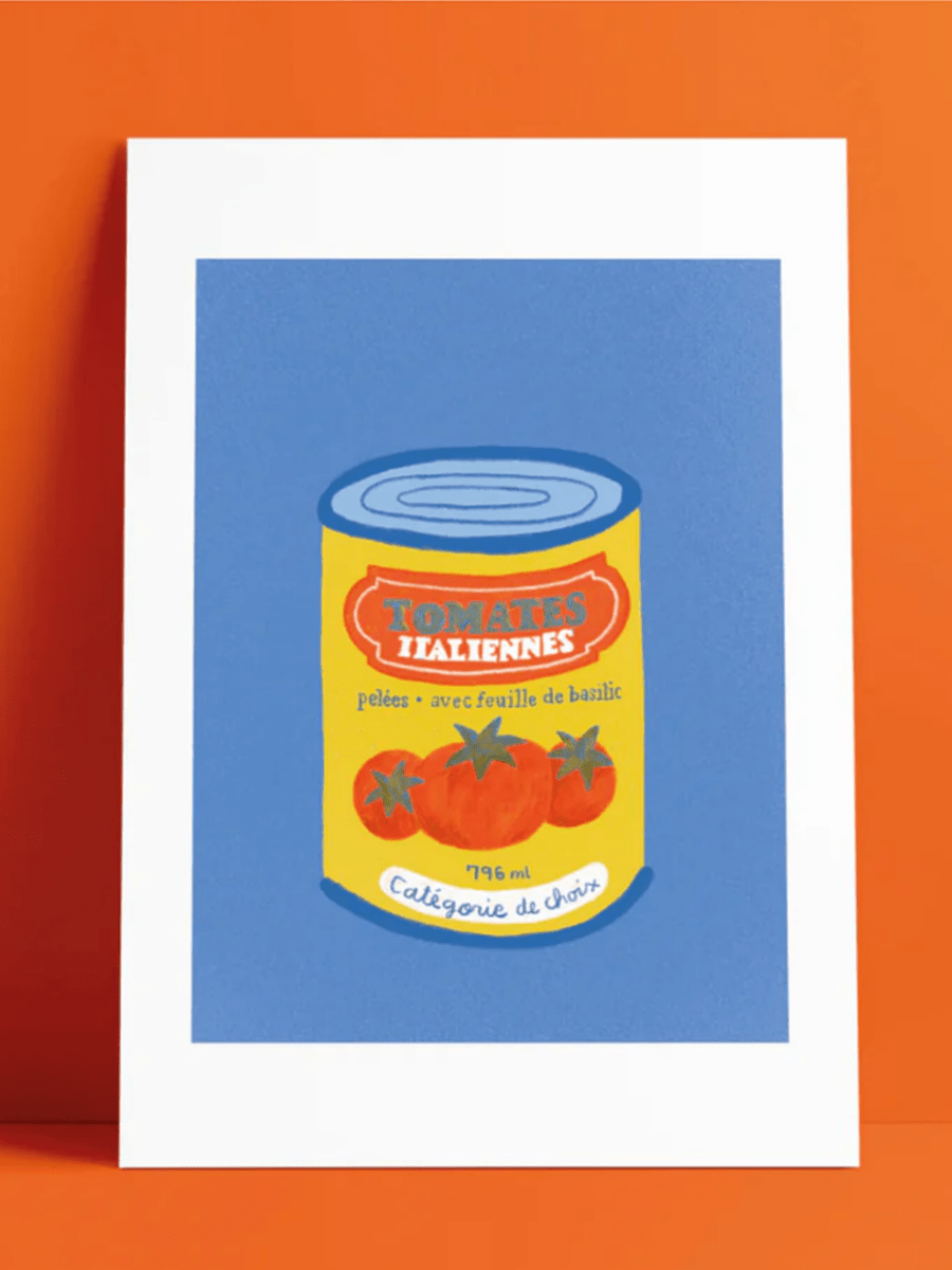 Affiche Canne de Tomates Jaune Anne - Julie Dudemaine 11x14 - Ex - voto