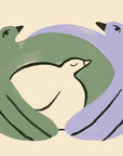 Affiche Famille d'Oiseaux Paperole 8 x 10 - Ex - voto