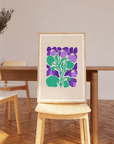 Affiche Liv Lee Blue Violets A4 12” x 8.25” - Ex - voto