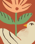 Affiche Oiseau Fleur Paperole 8 x 10 - Ex - voto