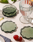 Rosha L. Daisy Green Coasters (Set of 4)