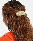 Barrette Ovale Damiers Olive Chunks - Ex - voto