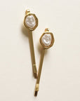 Barrettes (2) Perles Doré Nar'sha - Ex - voto