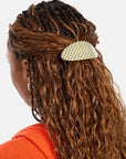 Barrette Ovale Damiers Olive Chunks