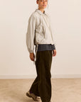Bomber Léger Lailah Gingham Gris Damson Madder - Ex-voto