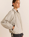 Bomber Léger Lailah Gingham Gris Damson Madder - Ex-voto