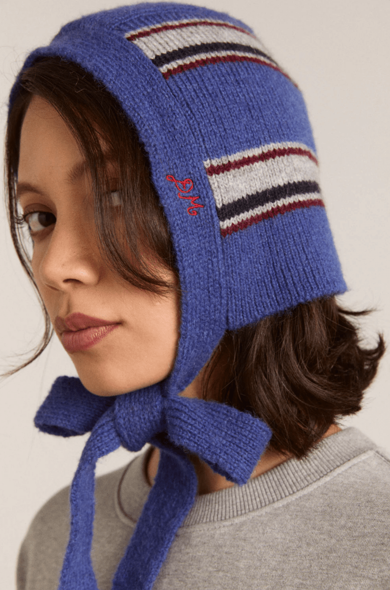 Damson Madder Blue Striped Beanie – Ex-voto