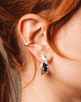 Boucles d'oreilles Moyens Hoops Étoffe Argent Sarah Bijoux - Ex - voto
