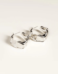 Boucles d'oreilles Moyens Hoops Étoffe Argent Sarah Bijoux - Ex - voto
