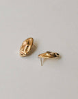 Boucles d'Oreilles Ovales Texturées Dorées Nar'sha - Ex - voto