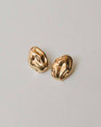 Boucles d'Oreilles Ovales Texturées Dorées Nar'sha - Ex - voto