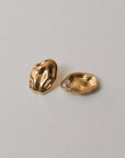 Boucles d'Oreilles Ovales Texturées Dorées Nar'sha - Ex - voto