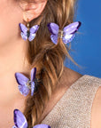 Boucles d'oreilles Papillon Mauve Coucou Suzette - Ex - voto