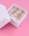 Boucles d'oreilles Pensées Roses Coucou Suzette - SOLDE Vente Finale - Ex - voto