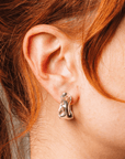Boucles d'oreilles Petits Hoops Étoffe Argent Sarah Bijoux - Ex - voto