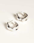 Boucles d'oreilles Petits Hoops Étoffe Argent Sarah Bijoux - Ex - voto