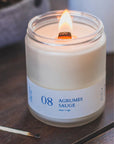 Bougie crépitante Flambette 08 - Agrumes + Sauge 8oz - Ex - voto
