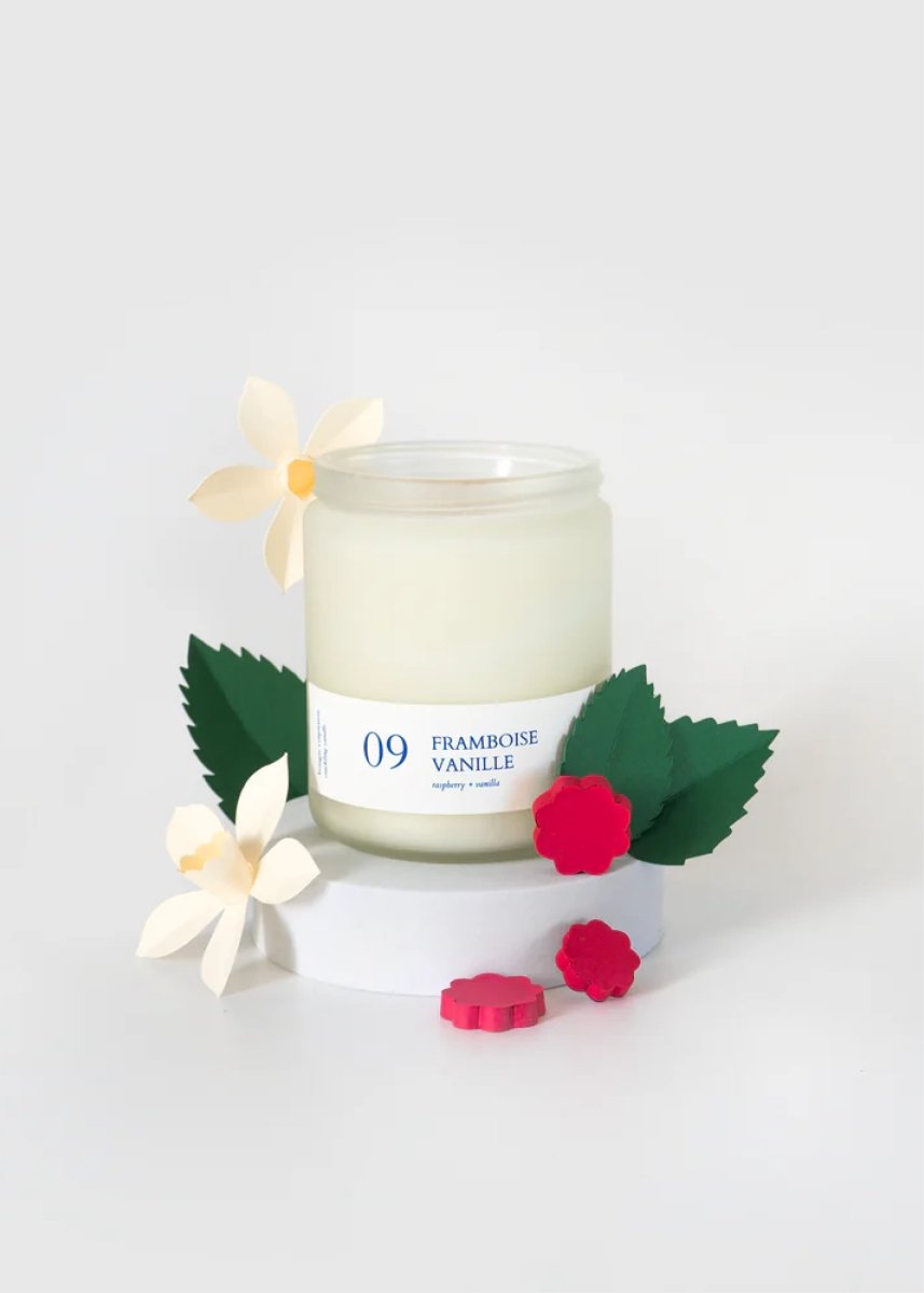 Bougie crépitante Flambette 09 - Framboise + Vanille 8oz - Ex - voto