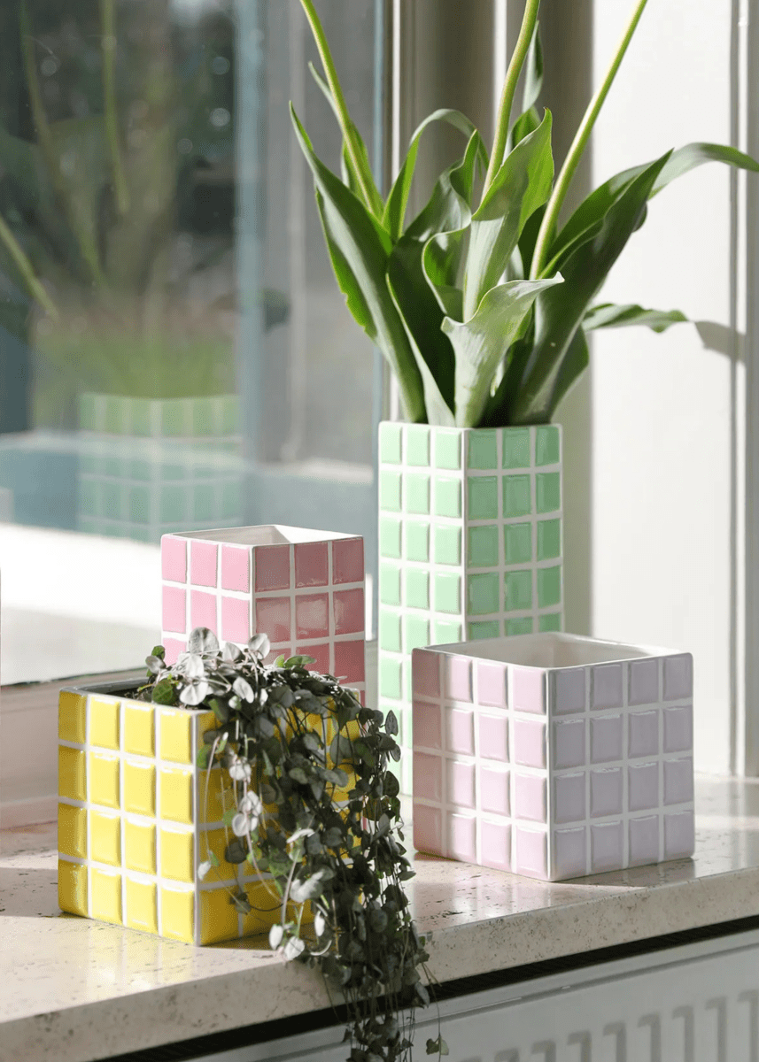Cache - Pot Tuiles Lilas &k - Ex - voto