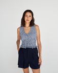 Camisole Alix Gingam Bleu Dailystory - Ex - voto