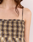 Camisole Azalea Carreaux Cardamome Damson Madder - Ex-voto