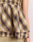 Camisole Azalea Carreaux Cardamome Damson Madder - Ex-voto