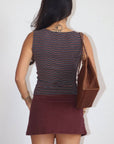 Camisole Boutonnée à Rayures Bourgognes Bailey Rose - Ex-voto