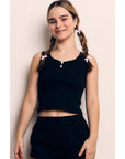 Camisole Noire Couture Contrastée The Blank Lab - Ex - voto
