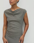 Camisole Rayée Rumi Noire et Beige Mod Ref - Ex - voto
