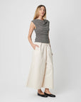 Camisole Rayée Rumi Noire et Beige Mod Ref - Ex - voto