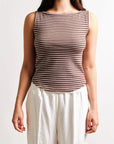 Camisole Rayée Sienna Dégradé Brun Kuwalla - Ex - voto