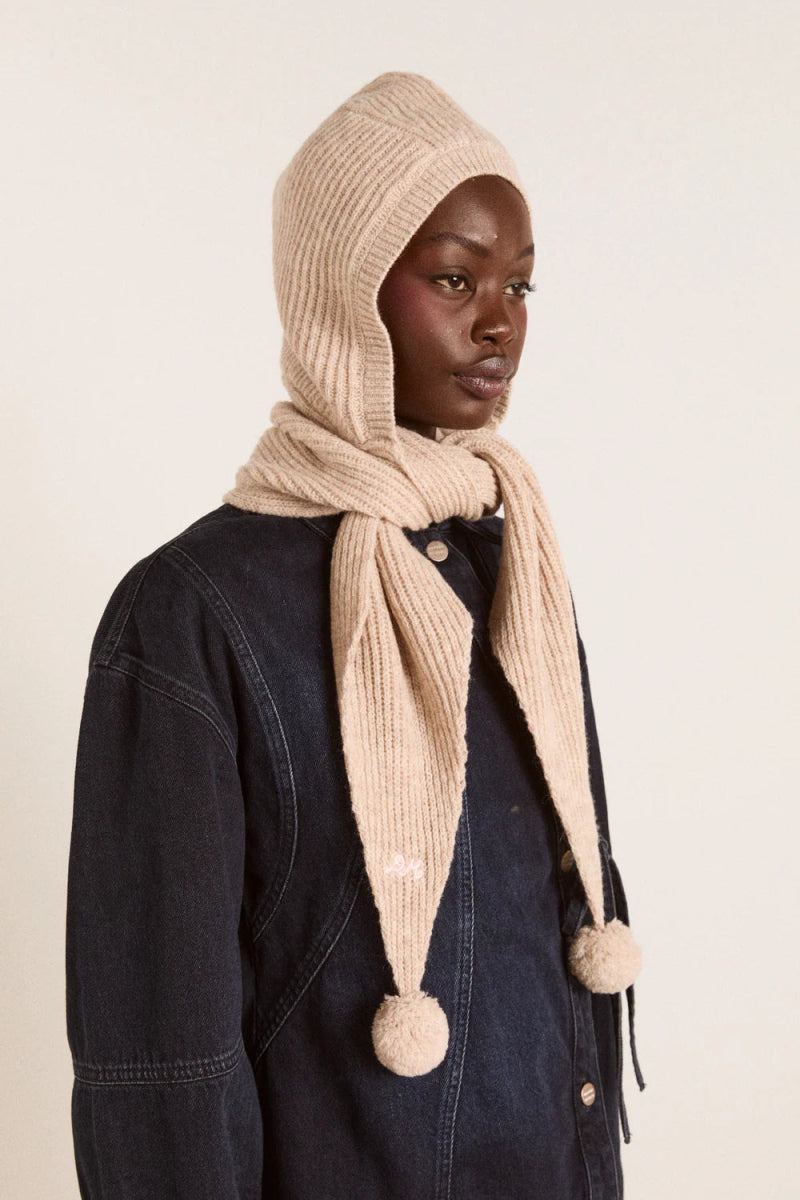Damson Madder Tie-on Hood Oatmeal – Ex-voto