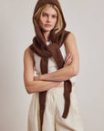 Capuchon avec foulard en Alpaca Brun Chocolat Arctic Fox - Ex-voto