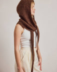Capuchon avec foulard en Alpaca Brun Chocolat Arctic Fox - Ex-voto