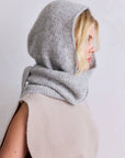 Capuchon avec foulard en Alpaca Gris Clair Arctic Fox - Ex - voto