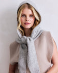 Capuchon avec foulard en Alpaca Gris Clair Arctic Fox - Ex - voto