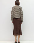 Cardigan Cecelia Rayé Brun et Crème Mod Ref - Ex-voto