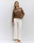 Cardigan Meave Brun et Bleu All Row - Ex-voto