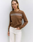Cardigan Meave Brun et Bleu All Row - Ex-voto