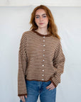 Cardigan Piper Mini Rayures Brunes Things Between - Ex - voto