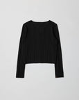 Cardigan Pointelle Faye All Row Noir - Ex - voto