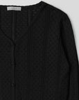 Cardigan Pointelle Faye All Row Noir - Ex - voto